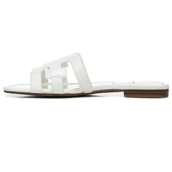 Sam Edelman Bay White Patent Flat Sandals Slides US6 Limited Edition MSRP $99 - Picture 4 of 12